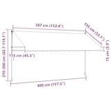 thumbnail of Tenda Da Sole Retrattile Manuale 400 Cm Antracite
