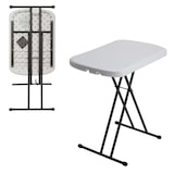 thumbnail of Table pliante rectangulaire ajustable en hauteur - blanc -66 x 46 cm -