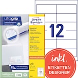 thumbnail of Avery Zweckform 3659 Universal-Etiketten, A4 mit ultragrip, Adressaufkleber, 97 x 42,3 mm, 100 Bogen/1.200 Etiketten, weiß