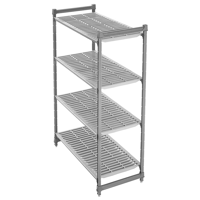 CAMBRO - CBU244872V4-580 - Basics Regal mit 61 cm Tiefe 4 belüftete Böden 122 cm Länge x 183 cm Höhe - Gebürstetes Graphit