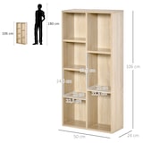 thumbnail of HOMCOM Estante para Livros Estante de Madeira com 7 Compartimentos de Armazenamento 50x24x106cm Carvalho