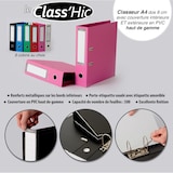 thumbnail of Lot de 100 Classeurs A4 Class'Hic ROSE haut de gamme - dos 8 cm - marque enveloppebulle