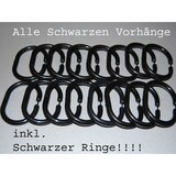 thumbnail of Textil Duschvorhang Uni Schwarz 180x200cm ink.12 Ringe
