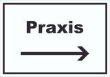 thumbnail of Praxis Schild mit Text und Richtungspfeil rechts Arzt Gesundheit waagerecht A0 (841x1189mm)