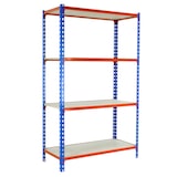 thumbnail of SimonRack Schwerlastregal 1500x1000x400 mm, 4 Ebenen, Holzböden, 150 kg Tragkraft pro Ebene, Blau/Orange - Maderclick