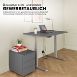 thumbnail of bümö höhenverstellbarer Schreibtisch 160 x 80 cm in Buche, Gestell silber - Höhenverstellbar Elektrisch Stehpult mit 3-fach Speicher, Computertisch,