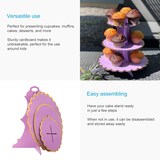 thumbnail of Intirilife Etagere aus Karton mit 3 Ebenen in Lila - 30 / 24.5 / 18.5 x 33 cm - Tortenständer aus Pappe, Muffinständer Cupcake Ständer