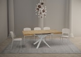 thumbnail of Ausziehbarer Tisch 90 x 90/194 cm. Platte aus Natureiche Clerk - weiße Beine