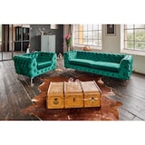 thumbnail of KAWOLA Sofa NARLA Chesterfield 3-Sitzer Velvet grün