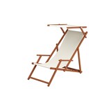 thumbnail of Sonnenliege weiß Liegestuhl Sonnendach Tisch Gartenliege Holz Deckchair Strandstuhl 10-303 S T