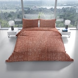 thumbnail of Bettwäsche Mikrofaser 135 x 200 Rot Apricot Meliert mit Paspel 2tlg