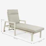 thumbnail of Espreguiçadeira reclinável, com almofada, Alumínio, Branco, 220x68x99 cm