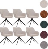 thumbnail of 6er-Set Esszimmerstuhl | HxBxT 80x53x59cm | Sitzhöhe 41cm | Stoff/Textil (270g/m²) | Hellgrau | Küchenstuhl Armlehne