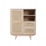 thumbnail of SalesFever Sideboard mit Rattan Front | 2 Schubladen, 1 Tür, 2 offene Fächer | Korpus MDF | Beine Paulownie Holz | B 70 x T 36 x H 85 cm | natur