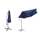 thumbnail of Alu Sonnenschirm Ampelschirm Ø 3m UV30+ Kurbelschirm mit Standfuß Garten blau : Blau