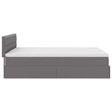 thumbnail of vidaXL Ottoman-Bett mit Matratzen & LEDs Grau 140x190 cm Kunstleder