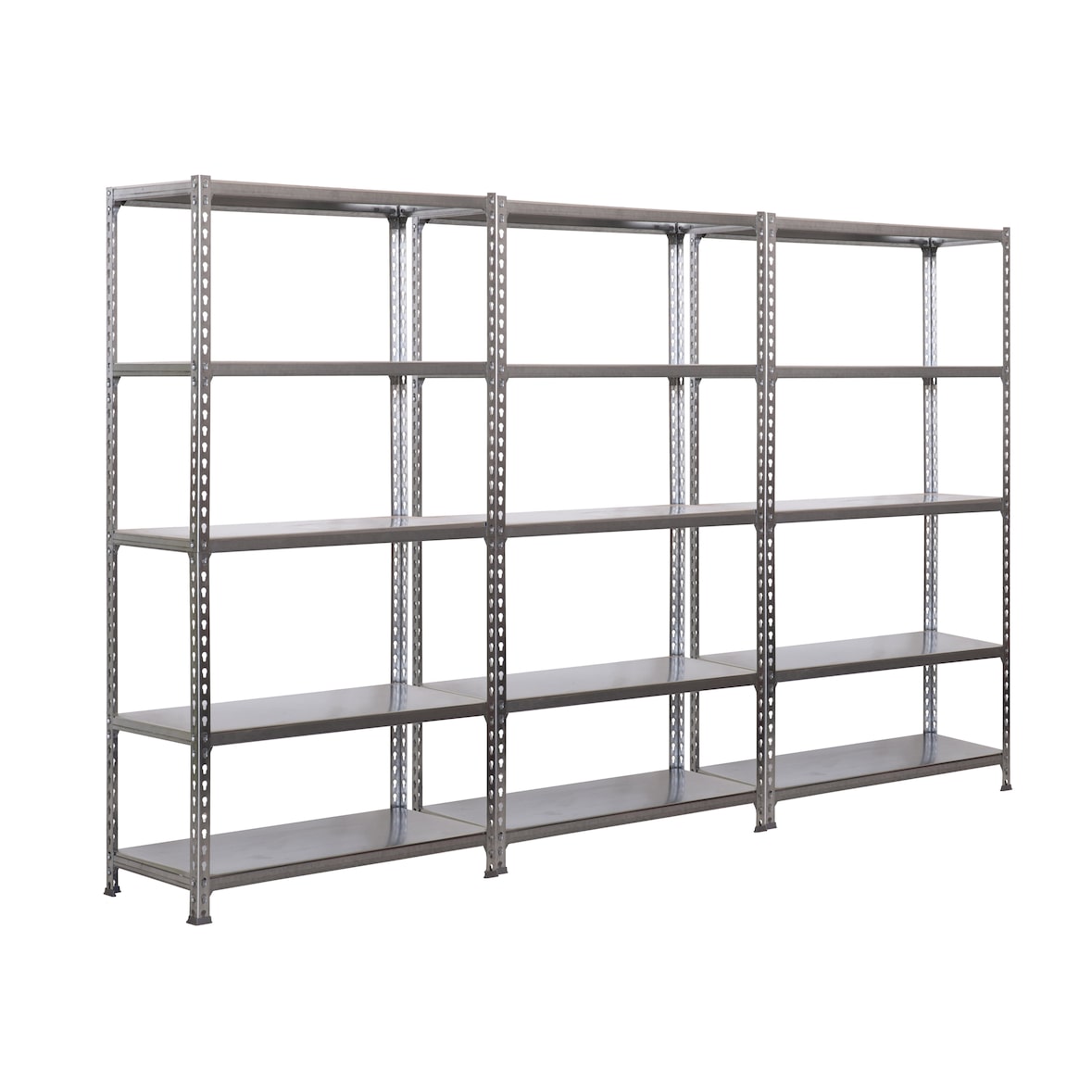 Pack 3 estanterías metálicas sin tornillos Simonclick 5 estantes de color galva/galva 2000x1000x400 mm