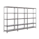 thumbnail of Pack 3 estanterías metálicas sin tornillos Simonclick 5 estantes de color galva/galva 2000x1000x400 mm