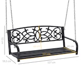 thumbnail of Outsunny banco columpio de 2 plazas banco colgante de acero con reposabrazos carga máx. 240 kg para jardín terraza balcón exterior 127x59,5x52cm negro