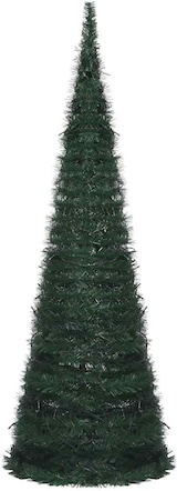 Ein grüner, künstlicher Weihnachtsbaum.