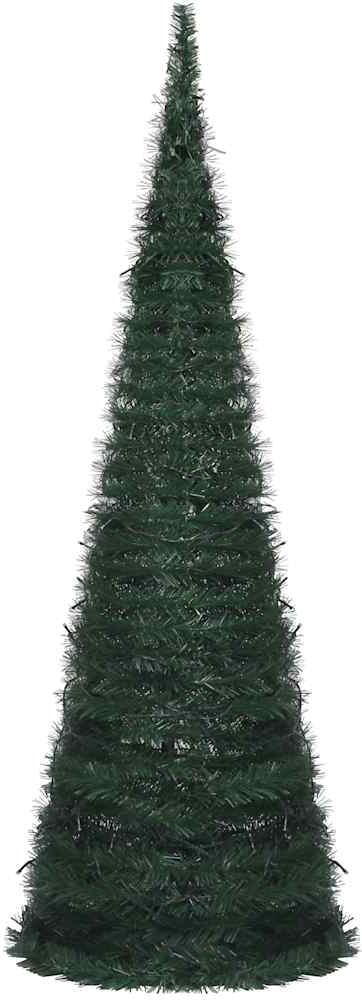 Ein grüner, künstlicher Weihnachtsbaum.