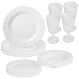 thumbnail of San Ignacio – 12-teiliges Geschirrset aus Opalglas Weiß mit 4 Gläsern aus Kristallglas à 300 ml