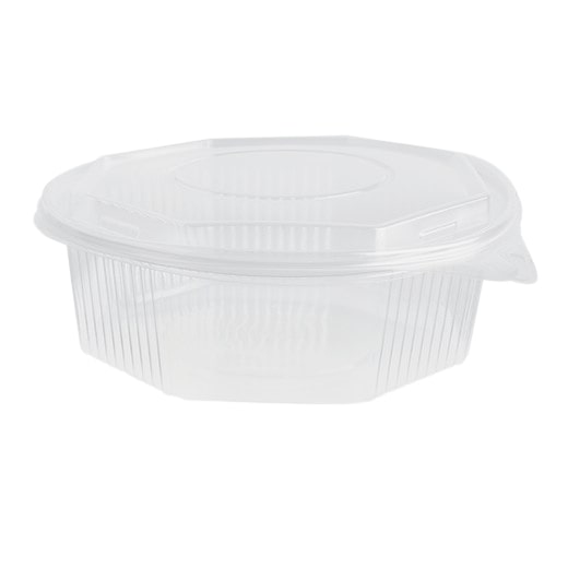 200x Haushaltsboxen PP 1000 ml 8-eckig mit anhängendem Deckel