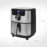 thumbnail of PRINCESS Aerofreidora digital Deluxe, 4.5 L, 1500W, Rango de temperatura: 80-200 °C, Función de temporizador, Panel de control: digital y Pantalla LED