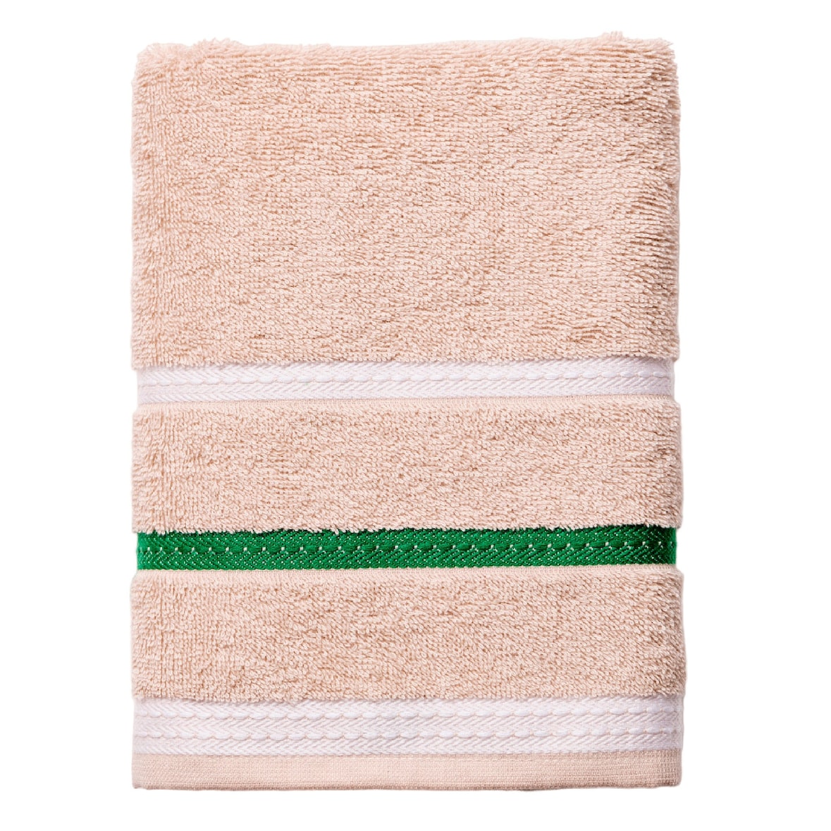 Benetton - Toalha de Mãos 50x90cm 100% Algodão Bege com Listras Neutral