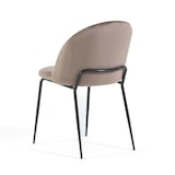 thumbnail of Set van 2 fluwelen stoelen voor binnen, gestoffeerd, metalen poten, elegant design voor eetkamer, bar en restaurants–Taupe/Donkergrijs-Sonia