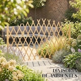 thumbnail of Outsunny Conjunto de 2 Painéis de Vedações de Jardim Exterior Extensíveis de Madeira para Decoração de Terraço 180x30x103 cm Madeira