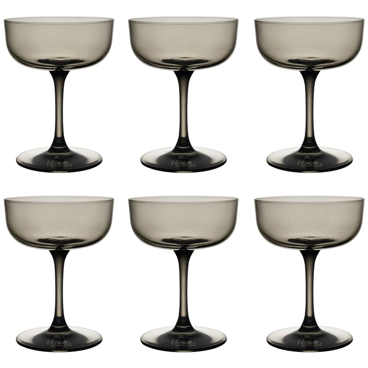 like. by Villeroy & Boch Like Glass Sektschale / Dessertschale 100 ml 6er Set Smoke - DS