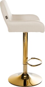 thumbnail of Barhocker BIKEL - Stoff Creme 51x52x89 cm Gold | Barstuhl Höhenverstellbar Mit Lehne Drehbar Tresenhocker Tresenstuhl Kneipenhocker Kneipenstuhl