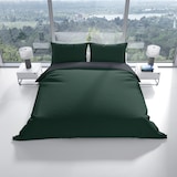 thumbnail of Baumwolle Bettwäsche Biber 135x200 cm Feinbiber Grün Anthrazit Wendeseite Uni Set