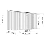 thumbnail of Caseta de jardim metálica FRASER 2 BIKE 1,7 m² – Abrigo de aço galvanizado cinzento para 2 bicicletas, montagem rápida SnapTite e portas duplas