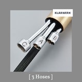 thumbnail of KLARWERK® Paul | ausziehbare Niederdruck Armatur Silber gebürstet | Edelstahl Wasserhahn Küche | U-Auslauf Mischer 360° drehbar | Boiler 3 Anschlüsse