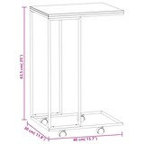 thumbnail of Décoshop26 - Table d'appoint en forme de C sur roulettes 40 x 30 x 63,5 cm bois d'ingénierie marron et fer noir DEC031297