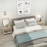 thumbnail of HOMCOM Juego de 2 Mesitas de Noche Flotantes de Madera con 1 Cajón y Estante Abierto Diseño Montado en Pared Moderno 46x30x30 cm Roble y Blanco