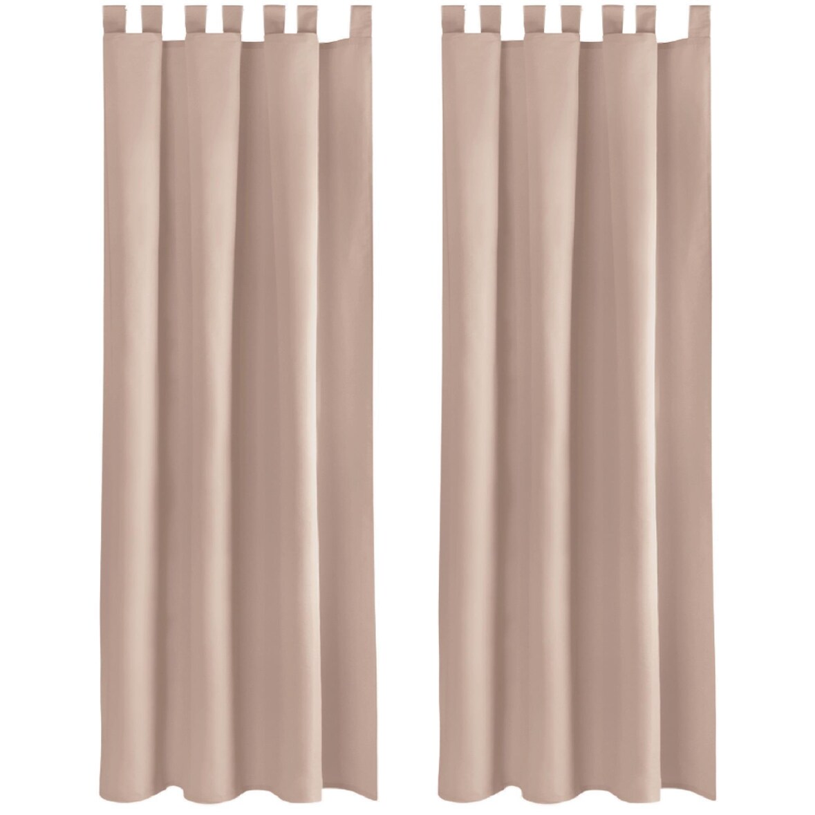 2er Set Dekoschal mit Schlaufe, inkl. Raffhalter & Haken, sandgrau in 140x225 cm