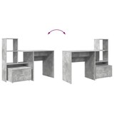 thumbnail of vidaXL Schreibtisch Beton Grau 131,5 x 50 x 106,5 cm Holzwerkstoff