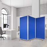 thumbnail of Filz Stellwand - Trennwand 3-teilig  mit Rollen - doppelseitig nutzbar / 180 x 180 cm Blau