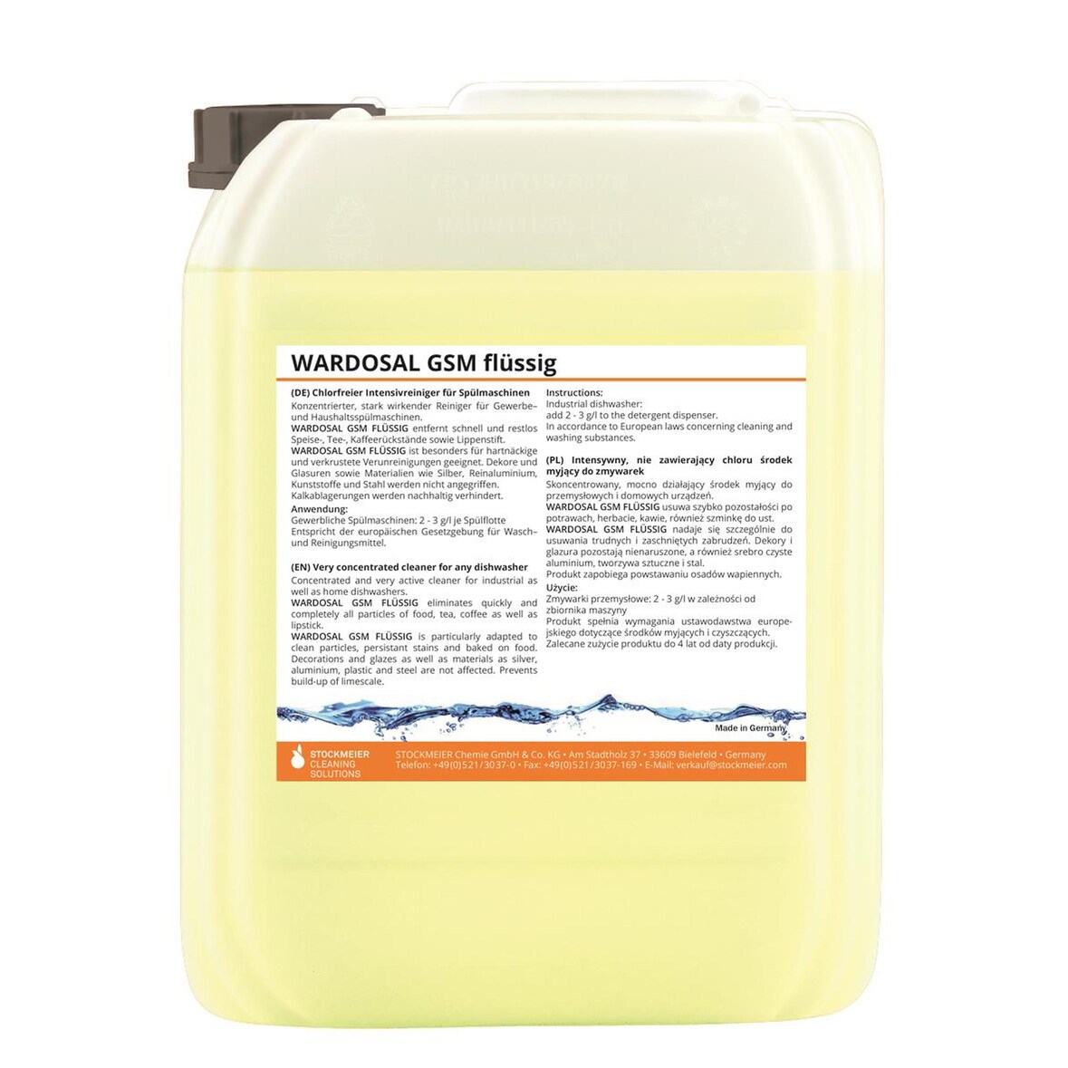 Wardosal GSM-Flüssig - 25 kg - Geschirrreiniger - für gewerbliche Spülmaschinen