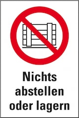 thumbnail of Aufkleber I Verbots-Kombischild Nichts abstellen oder lagern, Folie, 200x300mm, ASR A1.3, DIN EN ISO 7010 P023