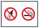 thumbnail of Schild Alkohol Rauchen verboten Symbol A3 Rückseite selbstklebend