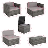 thumbnail of tectake Conjunto de ratán Pisa  gris - 403829