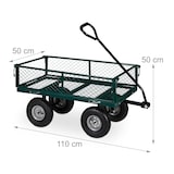 thumbnail of Relaxdays Handwagen, praktischer Bollerwagen für den Garten, mit Luftbereifung, klappbare Seitenteile, bis 200 kg, grün
