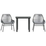 thumbnail of vidaXL 3-tlg. Garten-Essgruppe mit Kissen Grau Poly Rattan Glas
