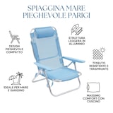 thumbnail of HEMAX, Spiaggina Mare Pieghevole Parigi Alluminio Giardino 53x62x77 cm - blu
