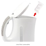 thumbnail of Clatronic WK 3462 Hervidor Agua Eléctrico, 1 L, Resistencia Acero Inox, Inalámbrico, Apagado Automático, Filtro Cal, Blanco, 900W