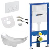 thumbnail of Belvit Wand WC Set Weiß spülrandlos Rimless mit Softclose Sitz und Geberit UP100 Vorwandelement Keramik Tiefspüler